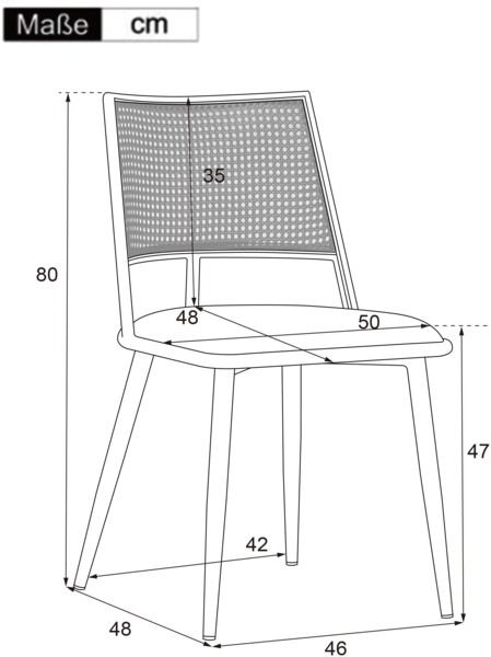 Rattanstuhl 6er-Set mit Kunstleder-Sitzkissen, leichtem Design & Metallgestell – Esszimmerstuhl im natürlichen Look Bild 7