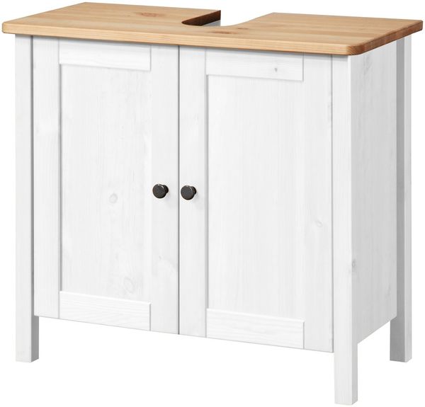 welltime Waschbeckenunterschrank Landhaus Sylt, Badschrank, Badmöbel, FSC®-zertifiziert Badmöbel im Landhaus-Stil, Breite 64 cm, aus Massivholz