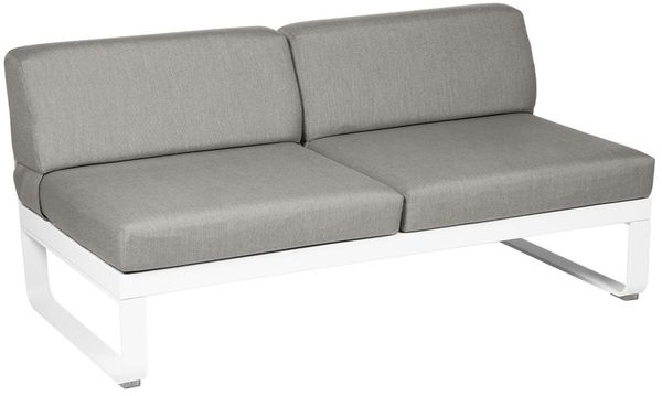 Bellevie Lounge 2-Sitzer Modul 01 Baumwollweiß B8 Taupegrau Mitte