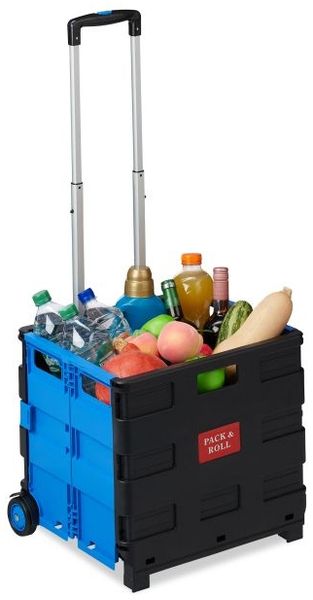 4x Einkaufstrolley klappbar blau 10031344