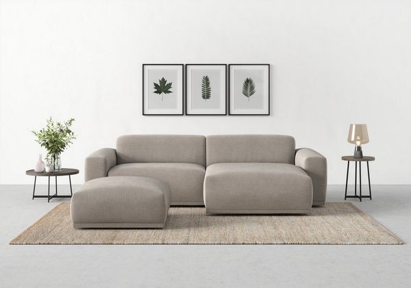 TRENDMANUFAKTUR Ecksofa Braga, mit hochwertigem Kaltschaum, L-Form, in Cord erhältlich, 2 Teile, modernes Sofa, Couch mit hohem Sitzkomfort, 255/72/160 cm (B/H/T)