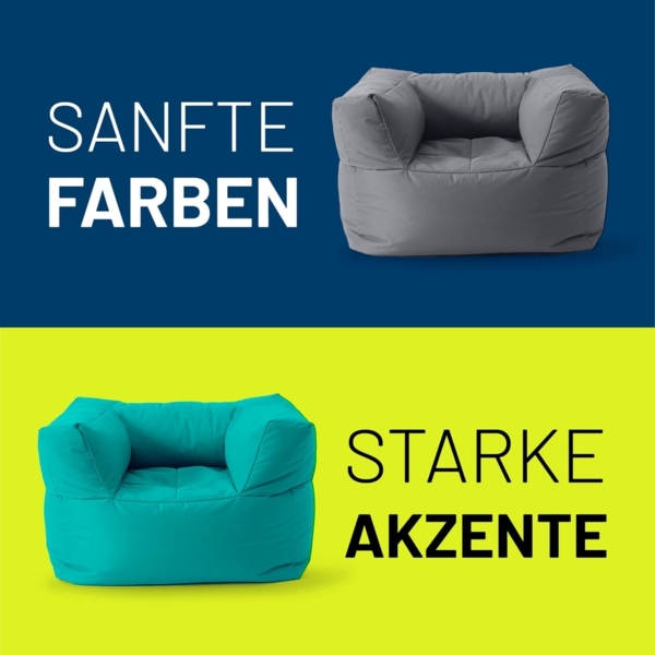 Lumaland Sitzsack-Sofa, Polyester, Sessel, Türkis, 70 x 72 x 96 cm Bild 8