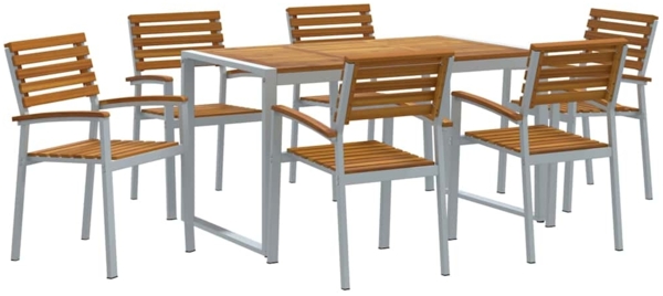 vidaXL Garten Essgruppe 7 pcs Grau Massivholz Akazie 3284360
