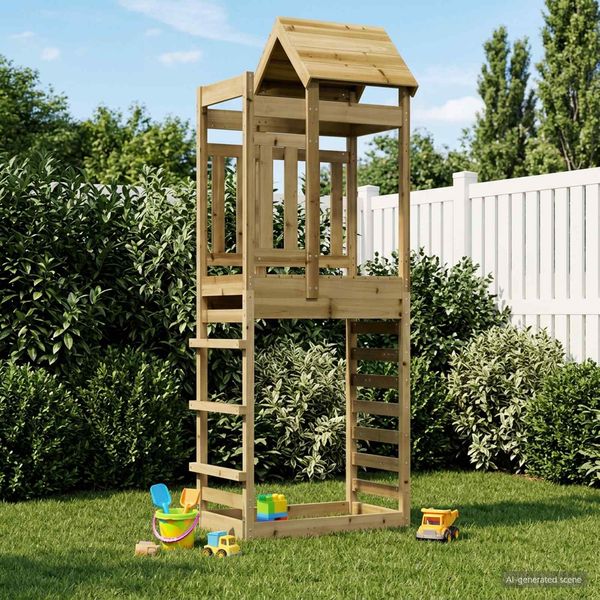vidaXL Spielturm Braun 52,5 x 85 x 238 cm Massives imprägniertes Holz 3417207