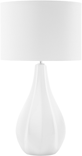 'Santee' Tischlampe Hellbeige/ Weiß geschwungener Porzellanfuß Stoffschirm langes Kabel mit Schalter hellbeigen Lampenschirm Modernes Design Glamourös
