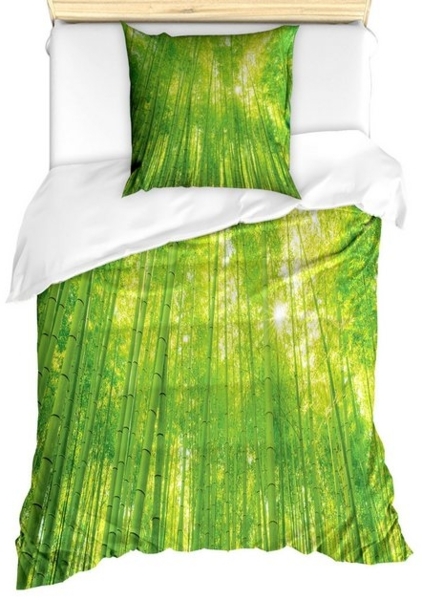 Abakuhaus Bettwäsche Milbensicher Allergiker geeignet mit Kissenbezug, Microfaser, Grün Exotische Tiere Pflanzen Bild 2