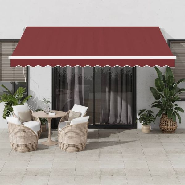 vidaXL Markise Manuell Weinrot 400x350 cm 3214982