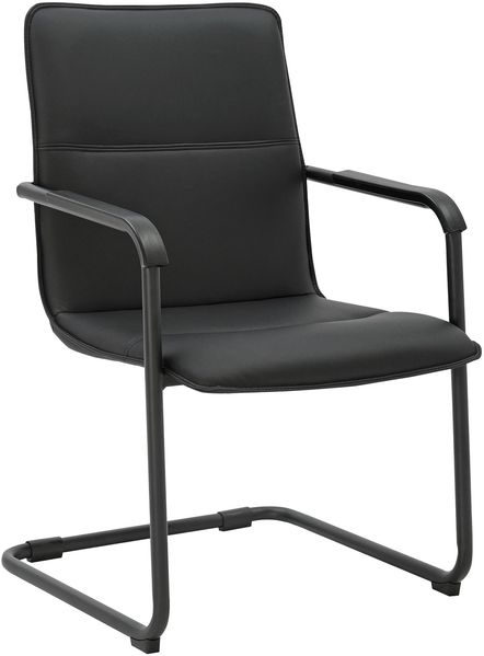 CLP Freischwinger Seattle Kunstlederbezug mit Armlehnen und Bodenschonern,schwarz/schwarz