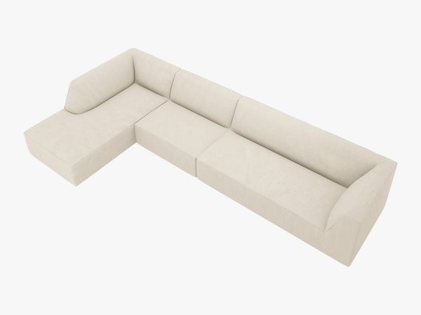 Micadoni Ecksofa Ruby 5-Sitzer Links Kord Scala Helles Beige Bild 4