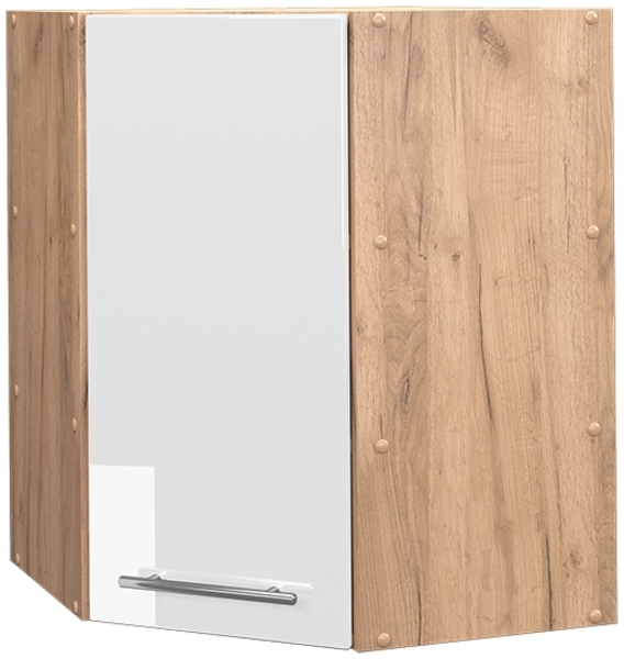 Eckhängeschrank Fame-Line Weiß Hochglanz 57 cm Vicco