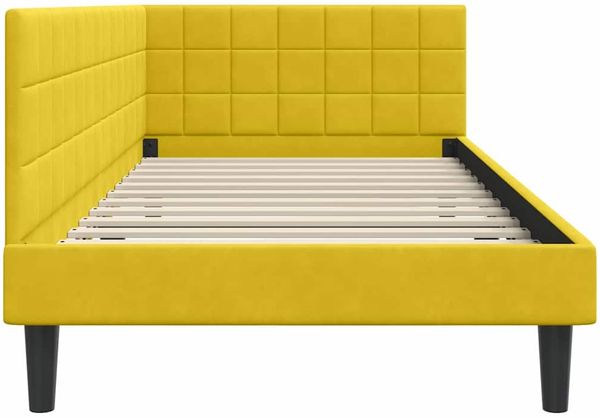 vidaXL Eckbettgestell mit Kopfteil Gelb 100 cm x 200 cm Samt 42016444 Bild 6