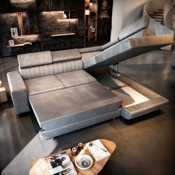 Masseno Ecksofa NOLA mit Schlaffunktion L-Form, Sofa mit Bettkasten Bild 3