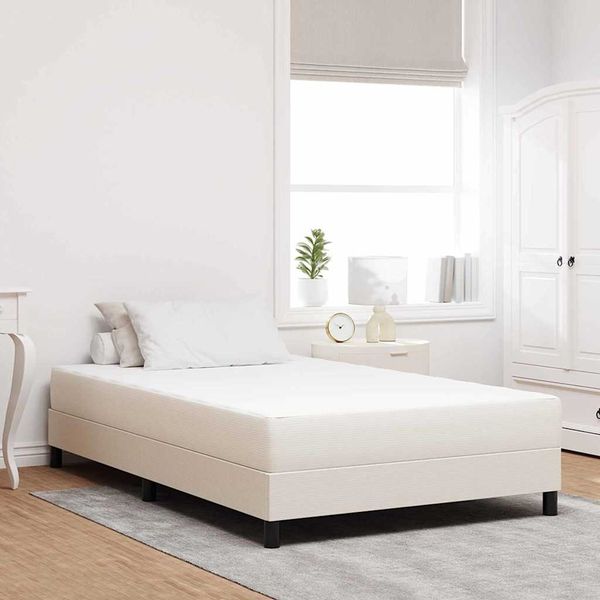 vidaXL Bettmatratze mit Matratze Creme 120 x 190 cm Stoff 42008278