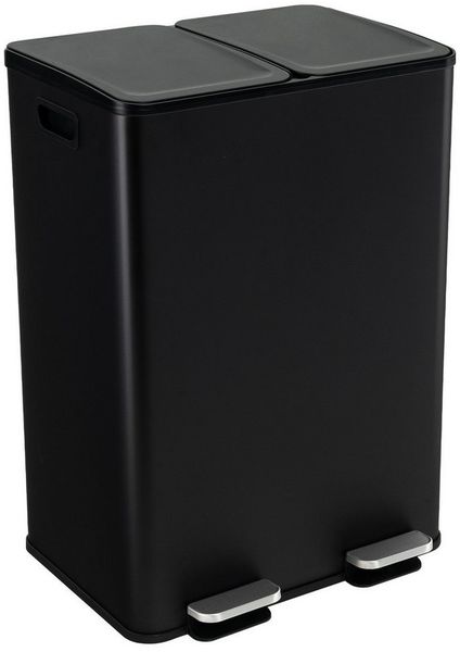 COSTWAY Mülleimer Inneneimer herausnehmbar, 2 Fächer, 2x30L, aus Edelstahl