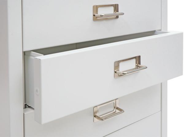 Rollcontainer HWC-L49, Schubladenschrank Stahlschrank Aktenschrank, Metall 75x40x41cm 5 Schubladen ~ weiß Bild 3
