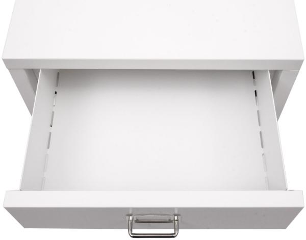 Rollcontainer HWC-L49, Schubladenschrank Stahlschrank Aktenschrank, Metall 75x40x41cm 5 Schubladen ~ weiß Bild 4