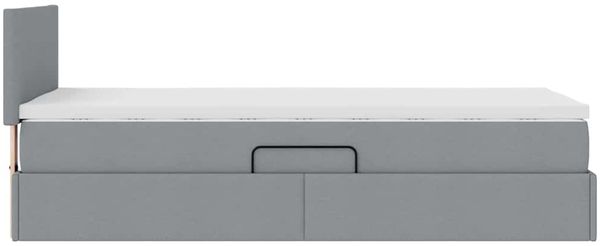 vidaXL Bett mit Stauraum und LED mit LED Hellgrau 100 x 200 cm Stoff 3371061 Bild 11