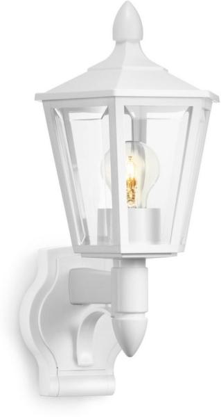 Steinel Außenleuchte L 15 weiß, E27-Fassung, max. 60 W, Klassische Wandleuchte, Laterne, UV-beständiger Kunststoff