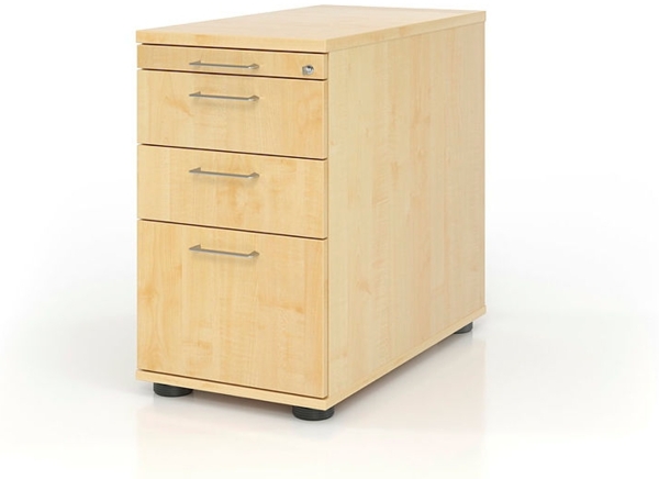 Büro Standcontainer mit Hängeregister Modell SC40 abschließbar 3 = Ahorn-CE = Chromgriff Metall