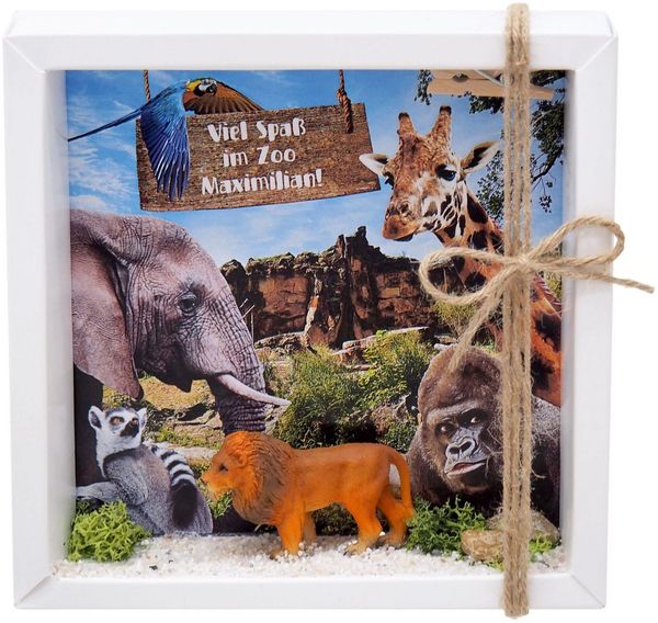 ZauberDeko Geschenkbox Geldgeschenk Zoo Tierpark Geschenk MIT NAME Geburtstag Weihnachten