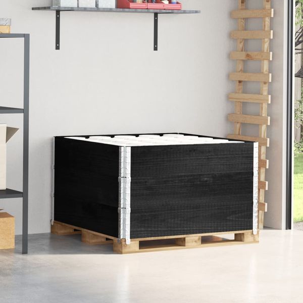 vidaXL Paletten-Aufsatzrahmen 3 Stk. Schwarz 100x100 Massivholz Kiefer 3295375