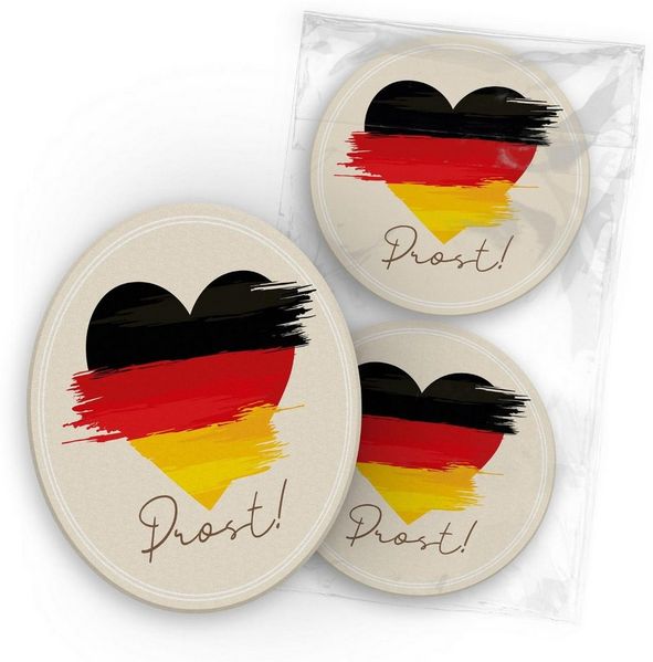 itenga Bierdeckel itenga 40x Bierdeckel Untersetzer Herz Flagge DEUTSCHLAND