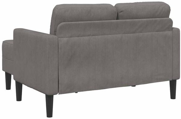 vidaXL 2-Sitzer-Sofa mit Chaiselongue L-Form Hellgrau 125 cm Leinen 4107076 Bild 5