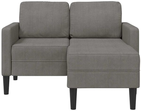 vidaXL 2-Sitzer-Sofa mit Chaiselongue L-Form Hellgrau 125 cm Leinen 4107076 Bild 3