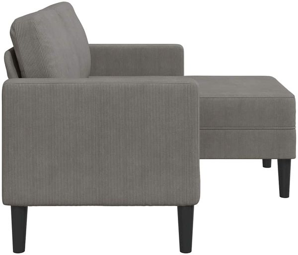 vidaXL 2-Sitzer-Sofa mit Chaiselongue L-Form Hellgrau 125 cm Leinen 4107076 Bild 4