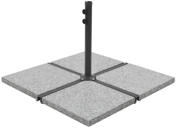 vidaXL Sonnenschirm-Gewichtsplatte Granit 25 kg Quadratisch Grau 45070