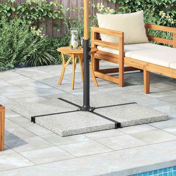 vidaXL Sonnenschirm-Gewichtsplatte Granit 25 kg Quadratisch Grau 45070
