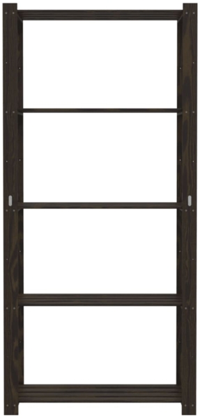 vidaXL Lagerregal mit 5 Böden Schwarz 80x38x170 cm Massivholz Kiefer 373407 Bild 2