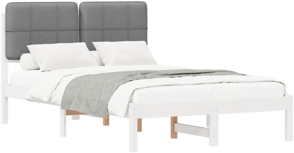 vidaXL Bettgestell mit gepolstertem Kopfteil Hellgrau 120 x 190 cm 877998
