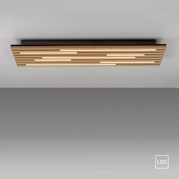 JUST LIGHT 15591-79 AKUSTIK Deckenleuchte Holzoptik 3000K
