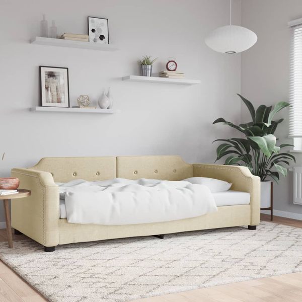 vidaXL Tagesbett Creme 100x200 cm Stoff 354214