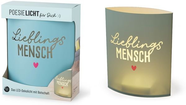 Deko Lampe Leuchte Batterie Poesielicht für Dich la vida Geschenk Petrol 6292711