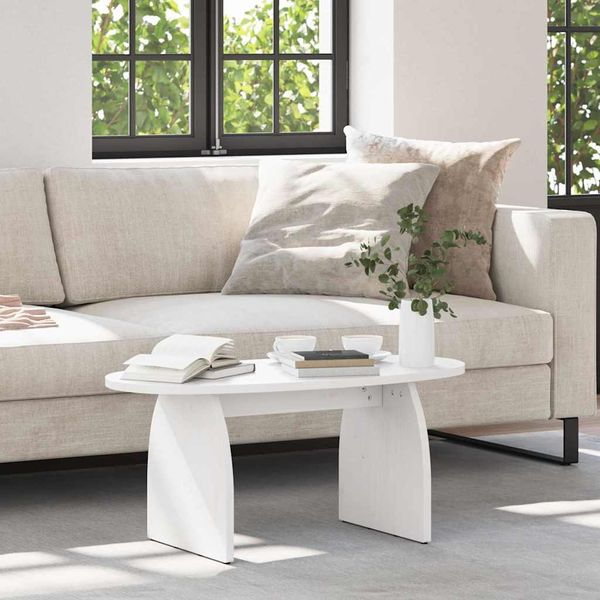 vidaXL Couchtisch Weiß 80 x 40 x 35 cm Massives Kiefernholz 873533