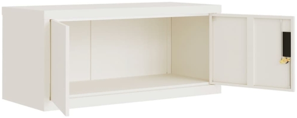 vidaXL Aktenschrank Weiß 90x40x130 cm Stahl 3188311 Bild 4