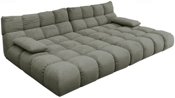 KAWOLA Big Sofa VIVIEN Feincord olivgrün 85 x 178 x 296 cm Bild 3