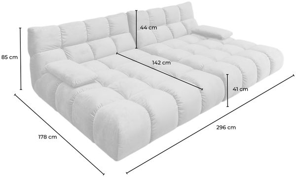 KAWOLA Big Sofa VIVIEN Feincord olivgrün 85 x 178 x 296 cm Bild 10