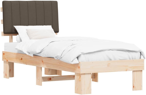 vidaXL Bettgestell mit gepolstertem Kopfteil Taupe 80x200 cm 877522