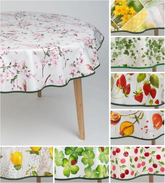 laro Tischdecke laro 140cm runde Wachstuchtischdecke mit Saum-Eingefasst