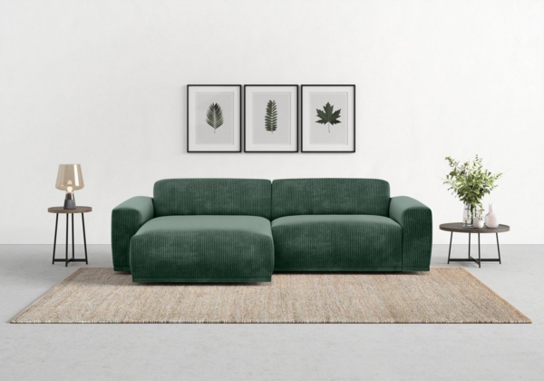 TRENDMANUFAKTUR Ecksofa Braga, mit hochwertigem Kaltschaum, L-Form, in Cord erhältlich, 2 Teile, modernes Sofa, Couch mit hohem Sitzkomfort, 255/72/160 cm (B/H/T) Bild 5