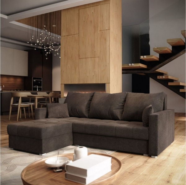 Masseno Ecksofa NIDA mit Schlaffunktion L-Form, Sofa mit Bettkasten