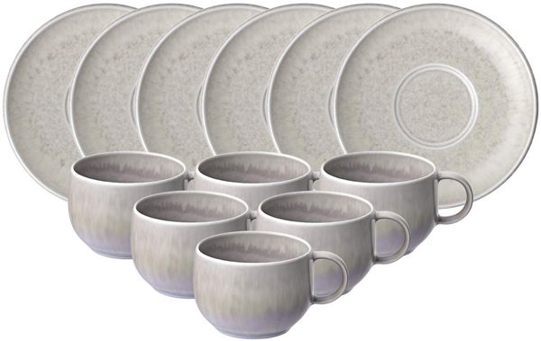 like. by Villeroy & Boch Perlemor Sand Espressotasse mit Untertasse 60 ml 6er Set