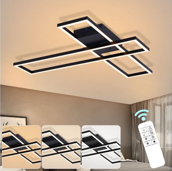 ZMH LED Deckenleuchte 56W/42W LED Deckenlampe für Wohnzimmer – dimmbar mit Memory-Funktion, Dimmbare, LED fest integriert, warmweiß-kaltweiß
