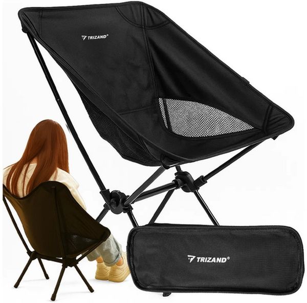 Trizand Klappstuhl Campingstuhl Strandstuhl Angelstuhl (Spar-Set, 1 St), leicht verstaubar im Auto, Schrank oder sogar im Handgepäck