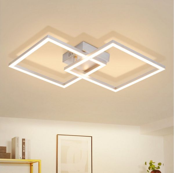 Nettlife LED Deckenleuchte Modern Deckenlampe Wohnzimmerlampe 24W Warmweiss 3000K, Drehbares, Augenschutz, LED fest integriert, Warmweiß, für Wohnzimmer Küche Flur Büro