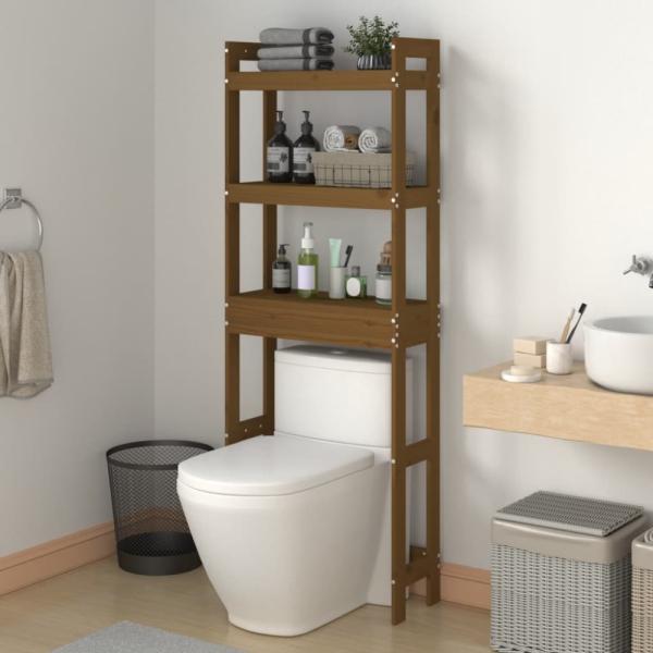 vidaXL Toilettenregal Honigbraun 63x26x171 cm Massivholz Kiefer