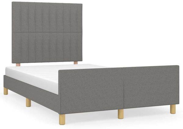 Einzelbettgestell Design für Erwachsene ohne Matratze Dunkelgrau 120x190 cm Stoff d4591e